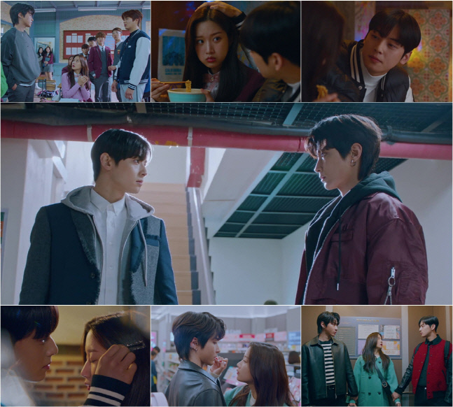 '여신강림' 차은우X황인엽, 문가영 향한 ♥…설렘 스트라이크