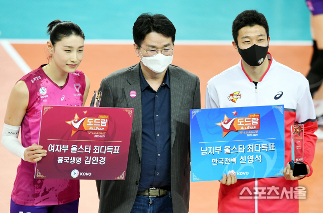 [포토] 김연경-신영석, 올스타 남녀 최다득표!