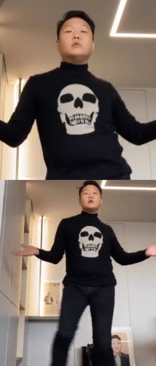 싸이, 홀쭉해진 모습에 현아 "몸 관리 하세요" 폭소[★SNS]