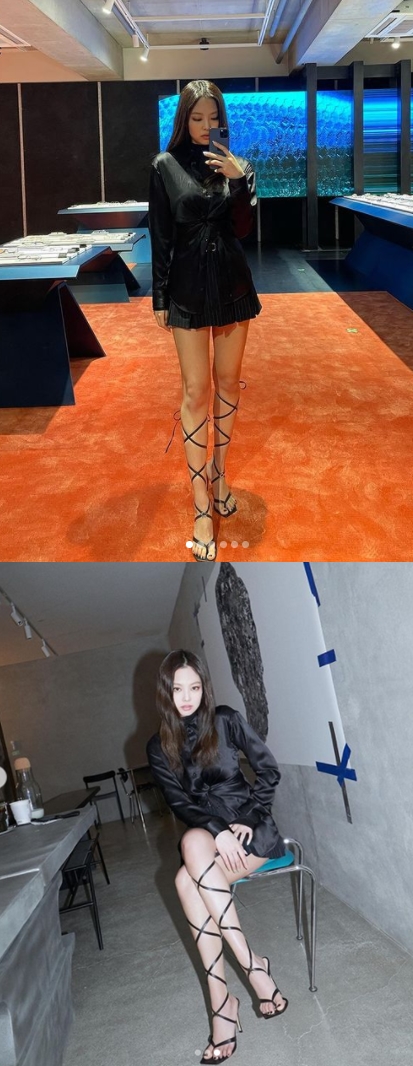 제니, 난해한 코디도 완벽 소화...말이 필요 없는 비주얼[★SNS]