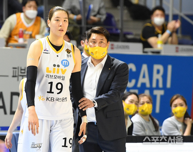 [포토] KB 안덕수 감독, 지수야...네가 좀...