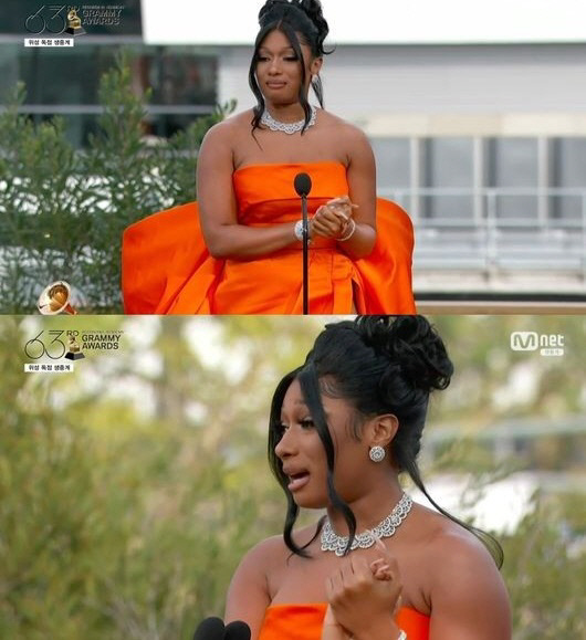 '제63회 그래미' 메건 더 스탤리언, 신인상 수상 "울고 싶지 않다"