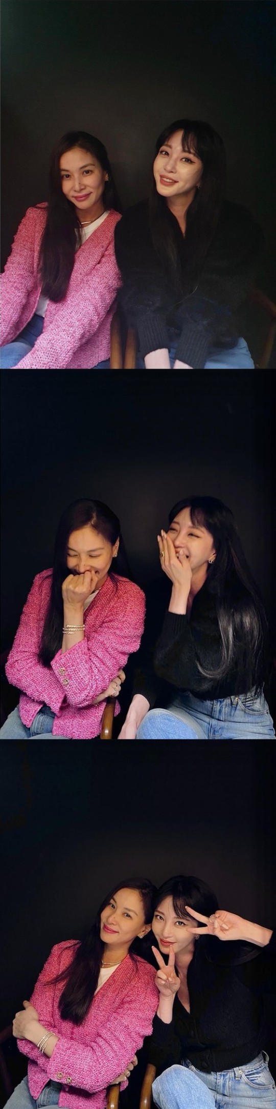 "여신 옆에 여신" 고소영X한예슬,자체발광 미모 '블랙+핑크' [★SNS]