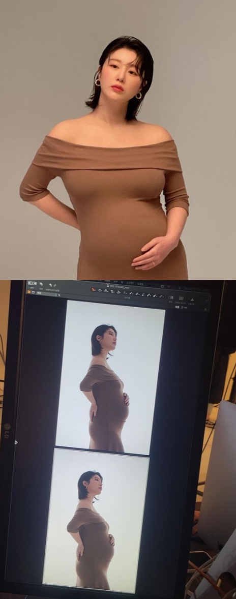 나비, 만삭 D라인 공개...부기 1도 없는 비주얼[★SNS]