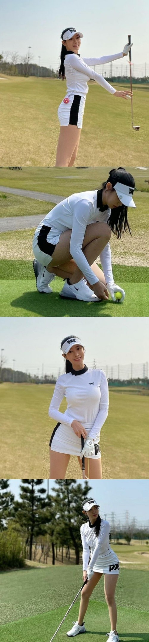 "섹시 골프여신" 베리굿 조현, '한뼘 치마' 각선미로 골프삼매경 [★SNS]