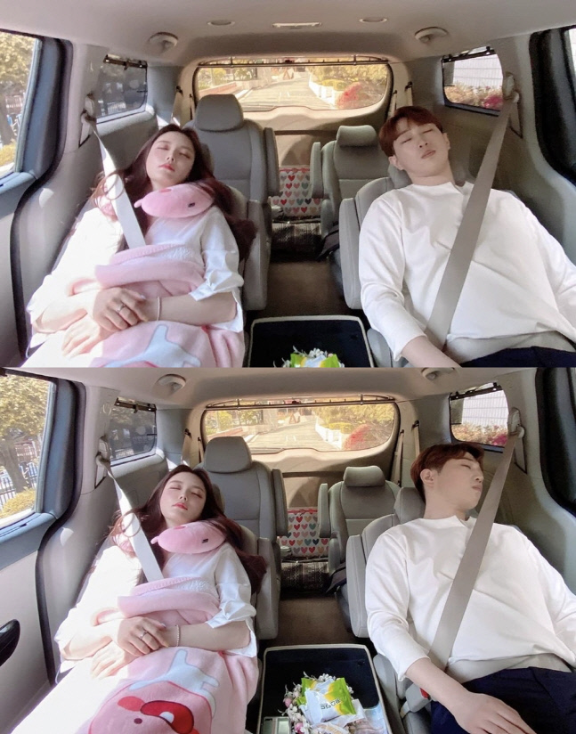 박성연, 소속사 식구 안성훈과 꿀잠 케미 "동생으로 너무 자랑스러워"[★SNS]