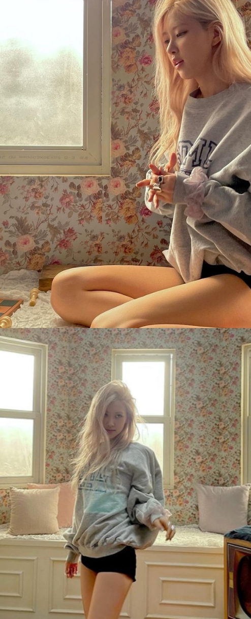 블랙핑크 로제, 하의실종룩 완벽 소화...상큼+시크[★SNS]