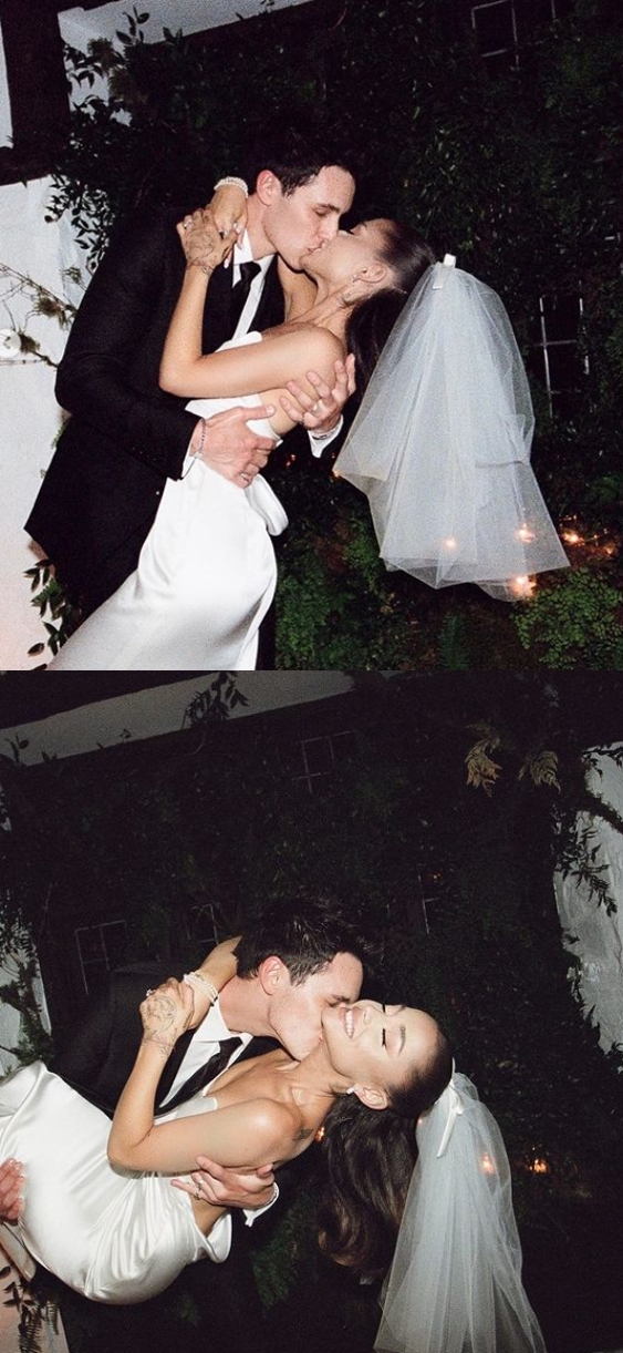 아리아나 그란데, 결혼사진 깜짝 공개...♥2세 연하 남편과 애정 가득[할리웃톡]