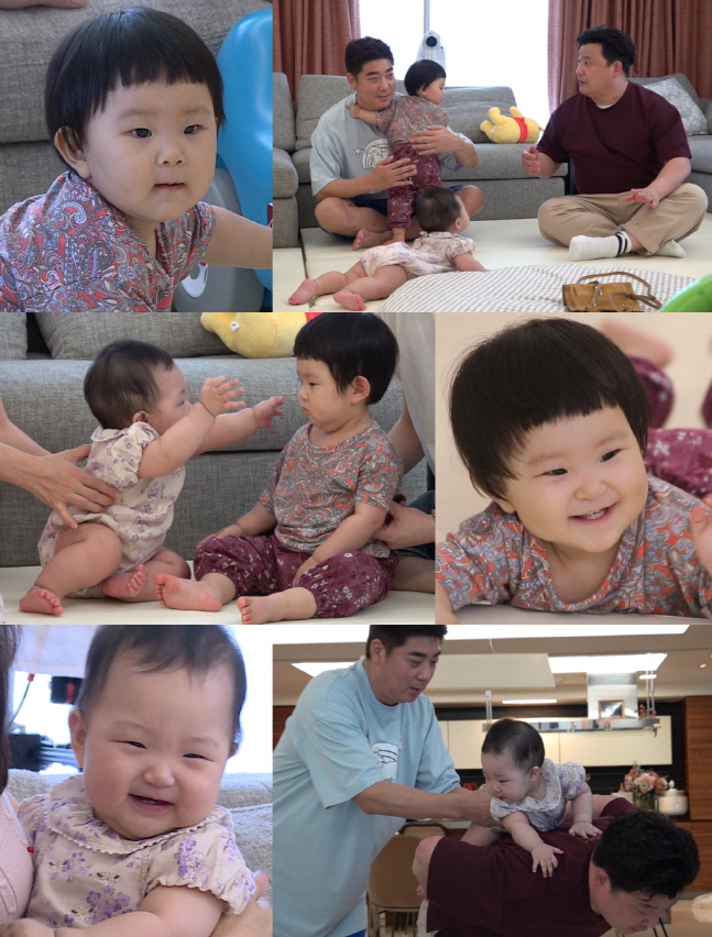 '슈돌' 윤정수, 서효림 딸 조이와 함께하는 육아 연습 '진땀'