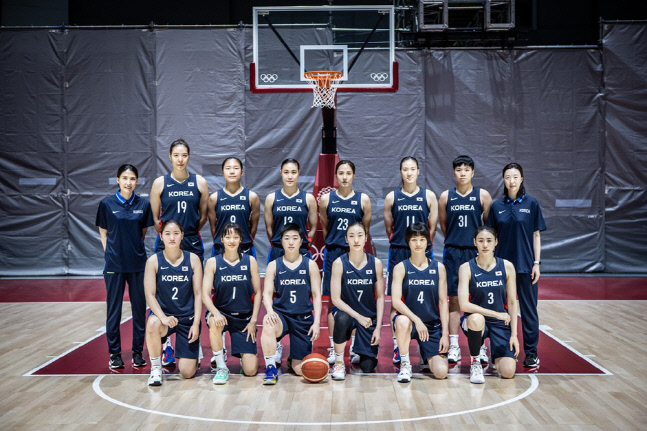 여자농구 대표팀 단체 사진