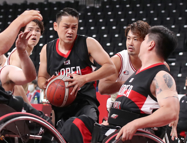 [도쿄패럴림픽]휠체어농구 한일전 패배로 조별리그 3연패