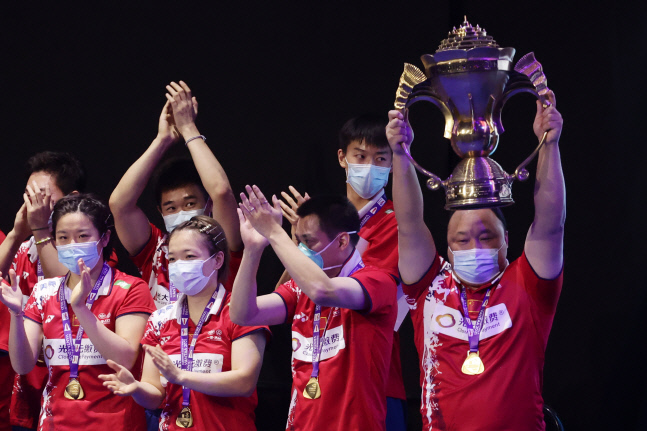 중국 배드민턴, 세계여자단체전(우버컵) 우승...한국은 공동 3위 마감