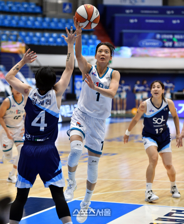 강계리 마크 피해 슈팅하는 하나 신지현[포토]