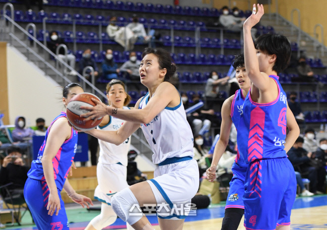 [포토]돌파 성공하는 하나원큐 신지현