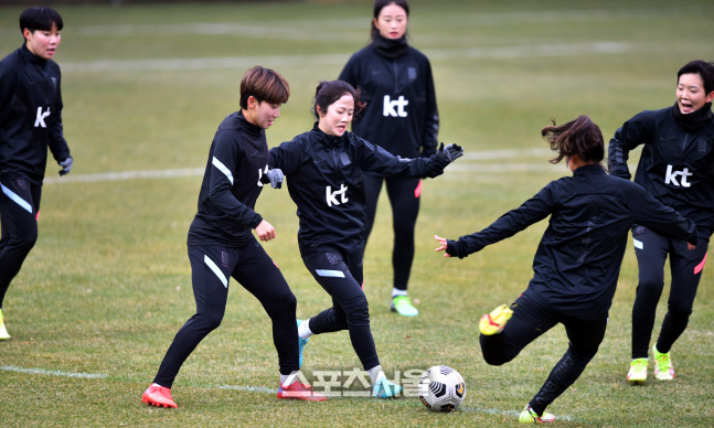 뉴질랜드 평가전 준비하는 여자축구대표팀[포토]