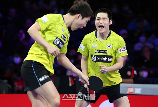 장우진-임종훈 동 확보 포효