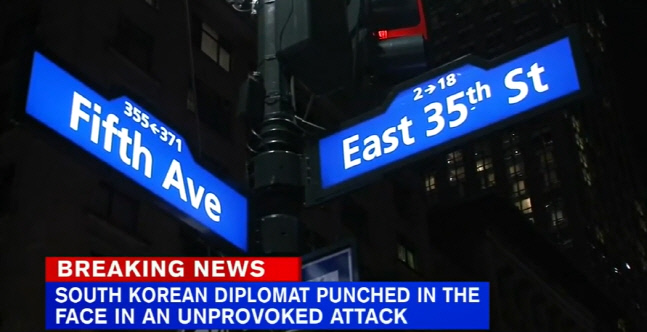 뉴욕서 50대 韓외교관, 행인에 무차별 폭행... "혐오범죄 수사 중"