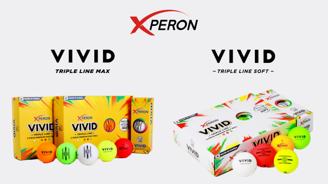엑스페론 '비비드:트리플 라인 소프트 & 맥스' 골프공, 퍼팅라인 선명