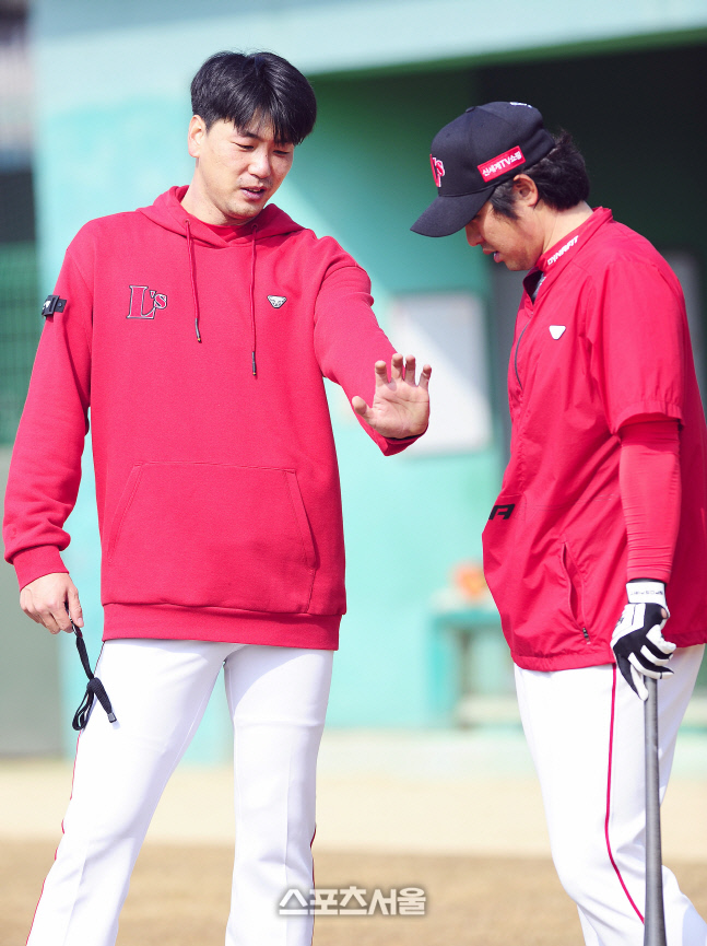 [포토] 김광현, 최정과 다시 같은 유니폼으로