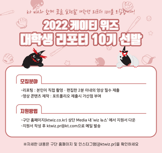 [사진1]2022ktwiz대학생리포터10기모집안내
