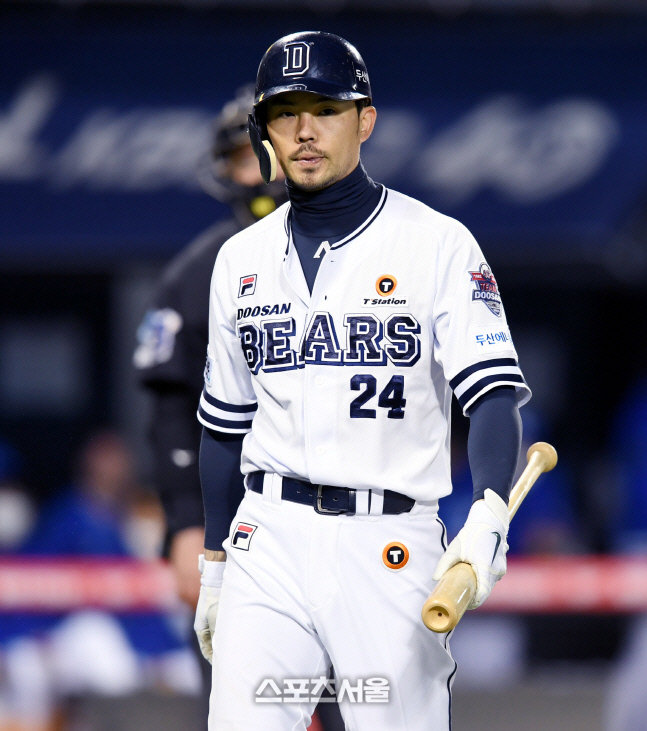 [포토] 오재원 '아쉬운 삼진'