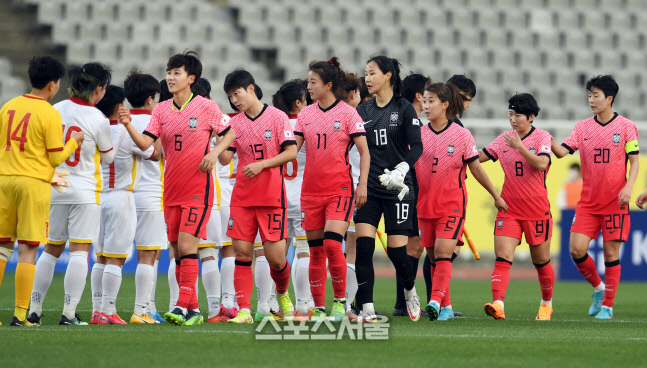[포토]한국여자축구대표팀, 베트남과의 친선경기 3-0 승리