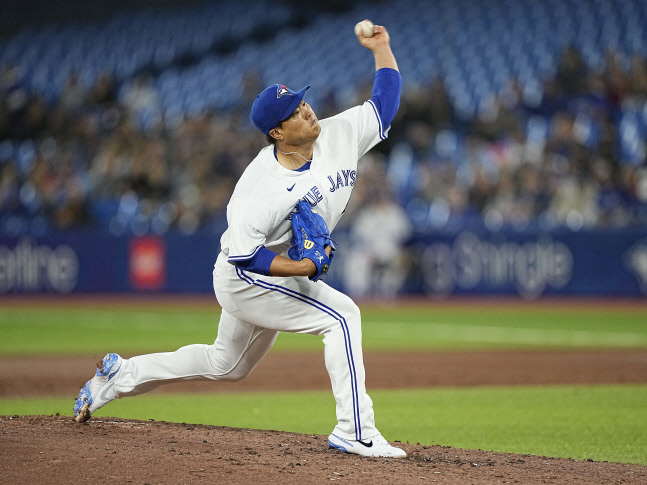 BASEBALL-MLB-TOR-TEX/ <YONHAP NO-0543> (USA TODAY Sports)