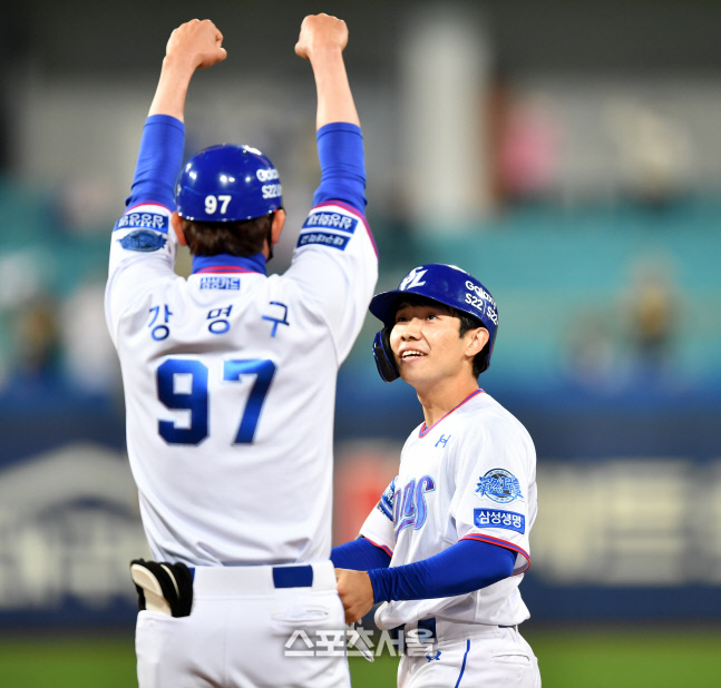 '김지찬 결승타-구자욱 쐐기타' 삼성, LG에 7-4 역전승 '3연패 탈출' [SS 대구in]