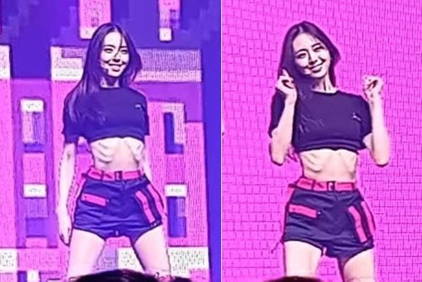 있지 유나, 갈비뼈 드러난 앙상 몸매 '충격'..팬들 "건강 염려돼"