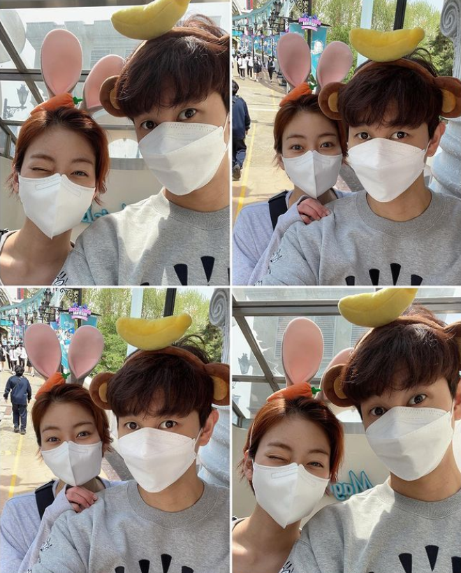 '신혼' 왕지원, 남편 눈크기 실화냐? 만화캐릭터 느낌 발레리노 [★SNS]