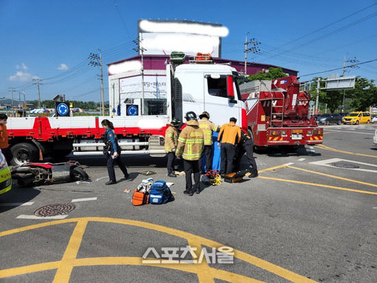 해남 고도리 로터리서 오토바이 운전자 교통사고 사망