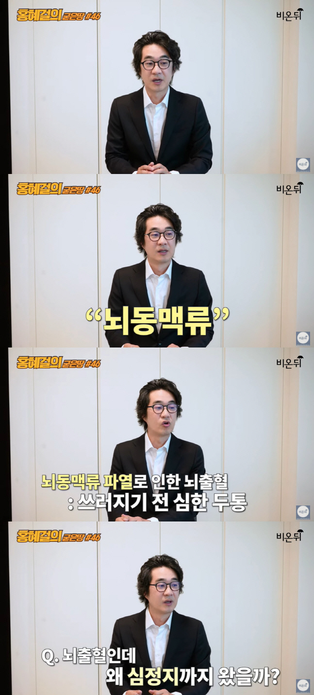 홍혜걸 "故 강수연 사인, 뇌동맥류 파열 뇌출혈 추정…빨리 병원 갔더라면"