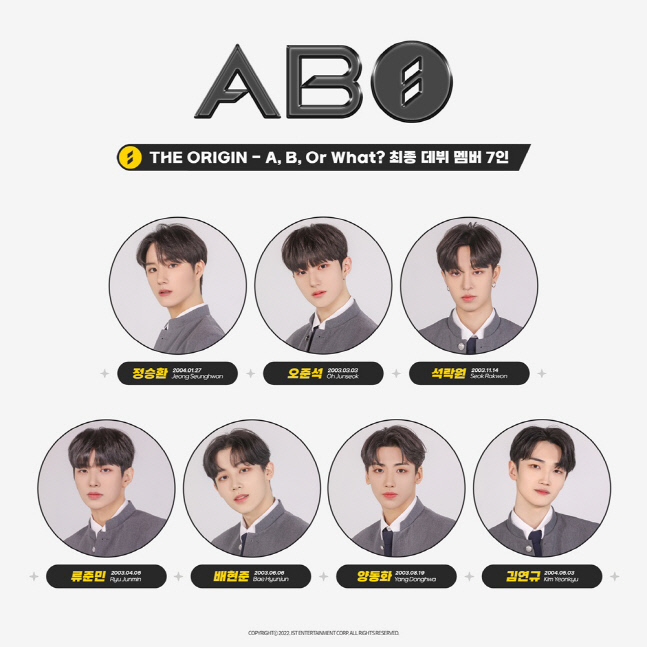 IST엔터, 新보이그룹 ABO(에이비오) 론칭…데뷔멤버 7人 확정