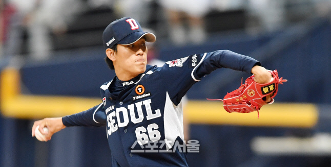 두산 박신지 입단 5년만에 데뷔 첫 선발승 "대기만성, 꾸준한 선수 되고 싶다"