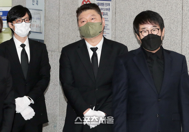 [포토]故 송해 발인에 참석한 유재석-강호동-최양락