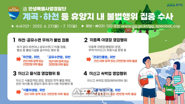 경기도,내달 17일까지 하천·계곡 등 불법행위 집중 수사