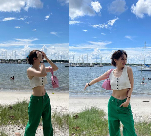 정혜성, 크롭티로 뽐낸 '개미허리'..비현실적 종잇장 몸매[★SNS]