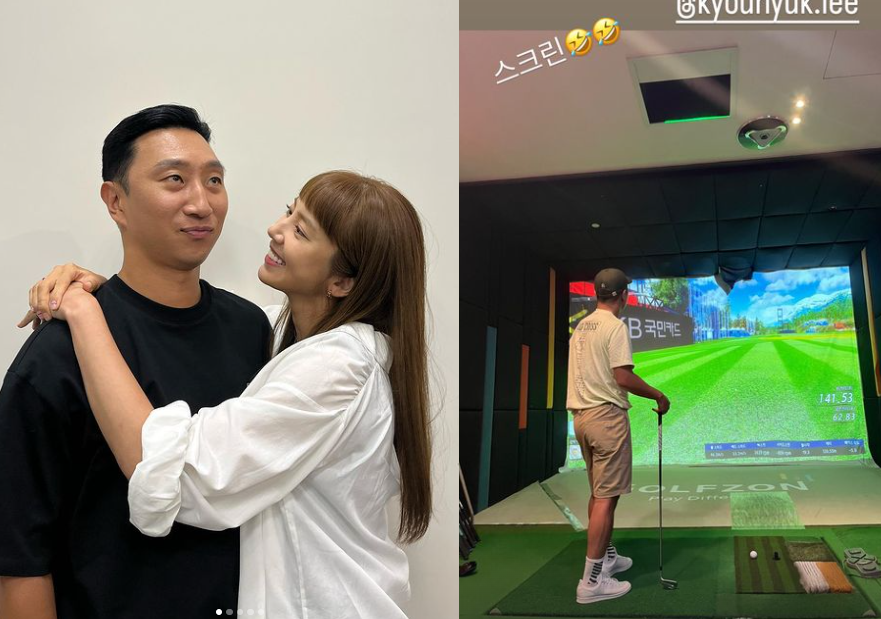 손담비♥이규혁, 못 말리는 껌딱지 신혼부부.. 늦은밤 골프장 데이트[★SNS]