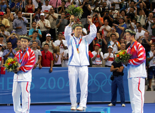 유승민 2004 아테네올림픽 금메달 시상식