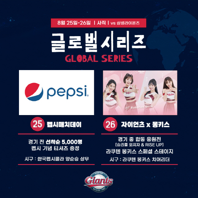 롯데, 25-26일 홈 2연전 '글로벌 시리즈'로 개최