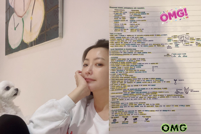'딸바보' 김희선, 자랑할만하네…프린트한 듯 한 필기 실력[★SNS]