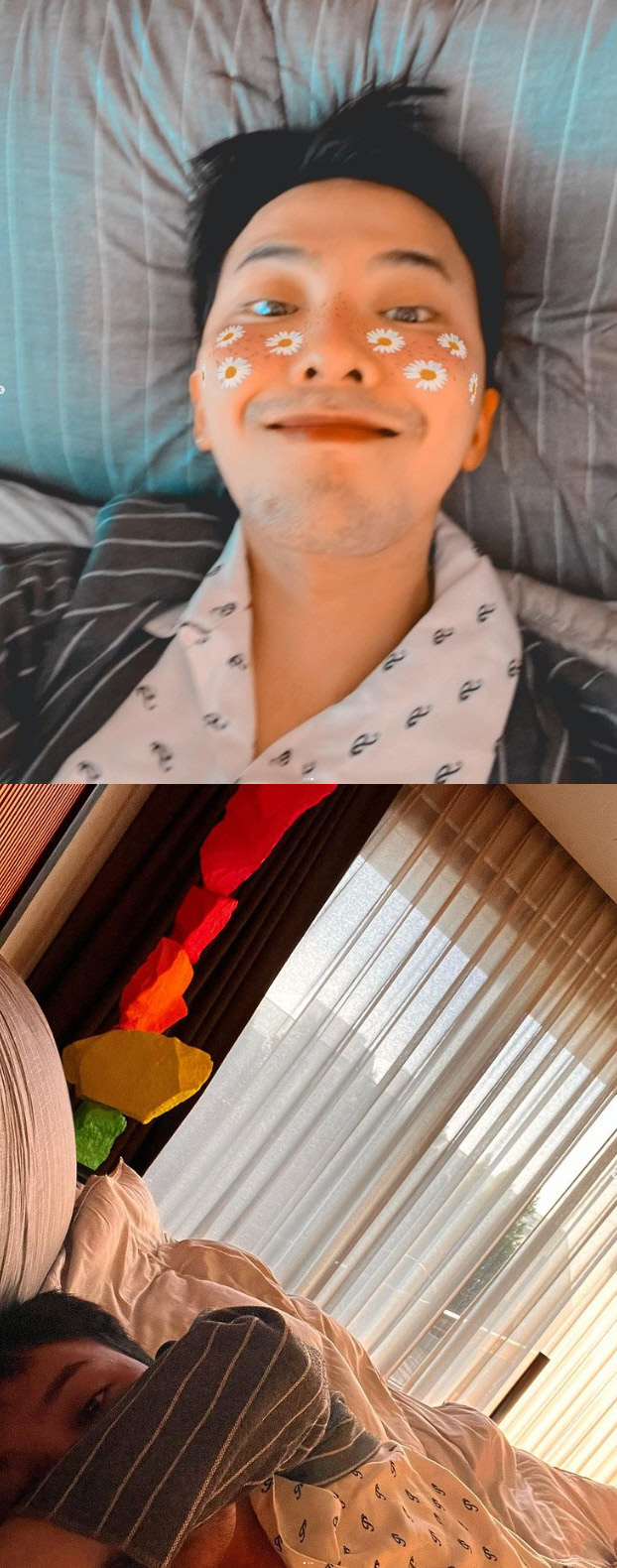 잠못드는 밤이었나…지드래곤, 턱수염 거뭇한 침대 셀카[★SNS]