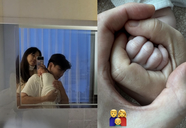 제이쓴♥홍현희, 꼭 감싸 쥔 작고 소중한 아들 손…애틋한 세 식구[★SNS]