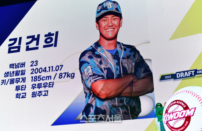 1라운드 6순위 지명 키움 김건희, 2023KBO리그 신인드래프트[포토]