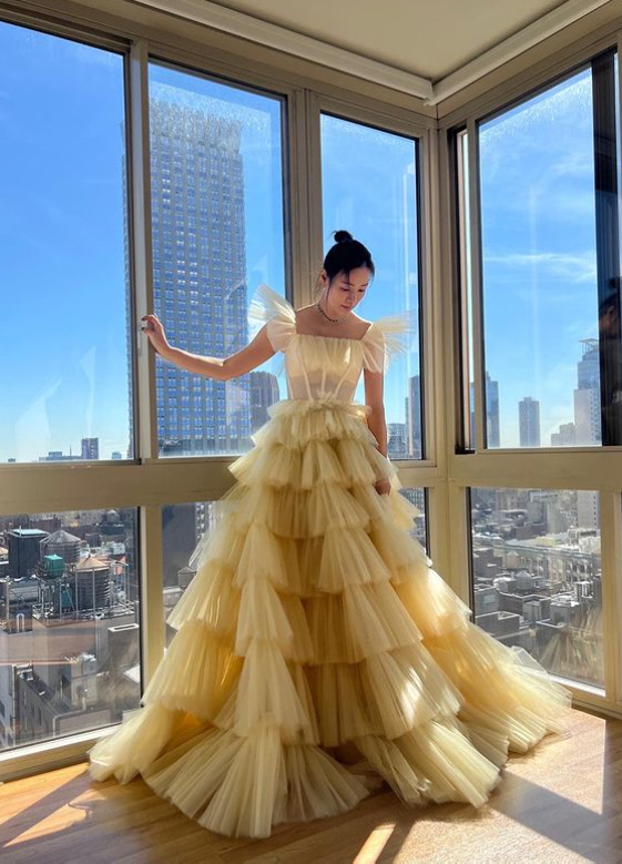 '권상우♥' 손태영, 여신의 환생이 이럴까..우아한 드레스 자태[★SNS]
