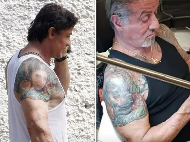 실베스터 스탤론, 아내 대신 '개'문신, 이혼당할만 했네[할리웃톡]