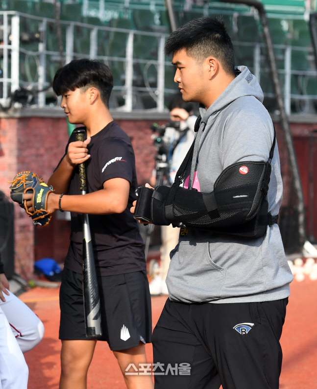 [포토]SSG 추신수의 아들 무빈-건우 군