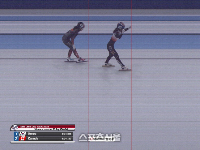 한국 여자 3000m 계주 금메달 순간