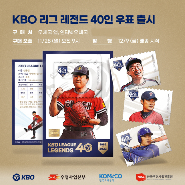 KBO 리그 레전드 40 우표 세트 상품 이미지