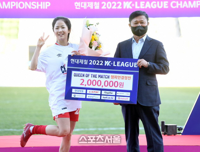 [포토]현대제철 이민아, WK리그 챔피언결정전 '퀸 오브 더 매치'